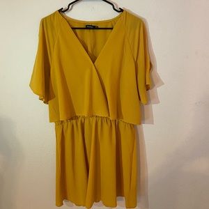 Mustard Cold Shoulder Dress